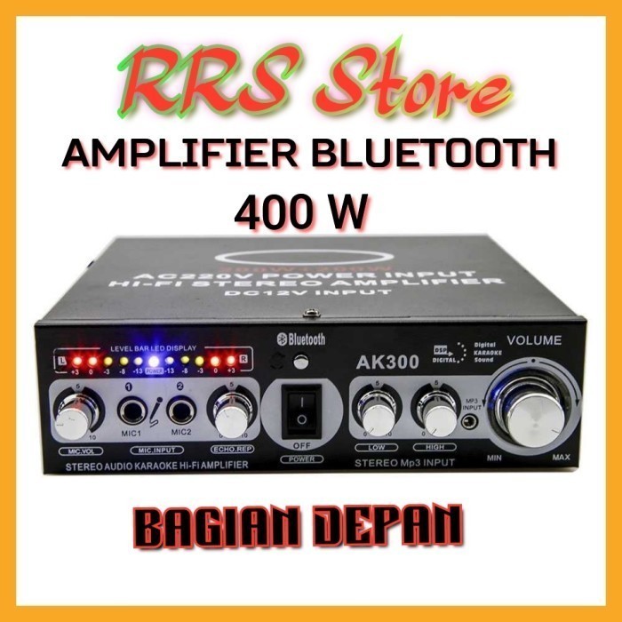 Terlaris Audio Bluetooth Amplifier Karaoke 400W 2 jek mic ampli karoke