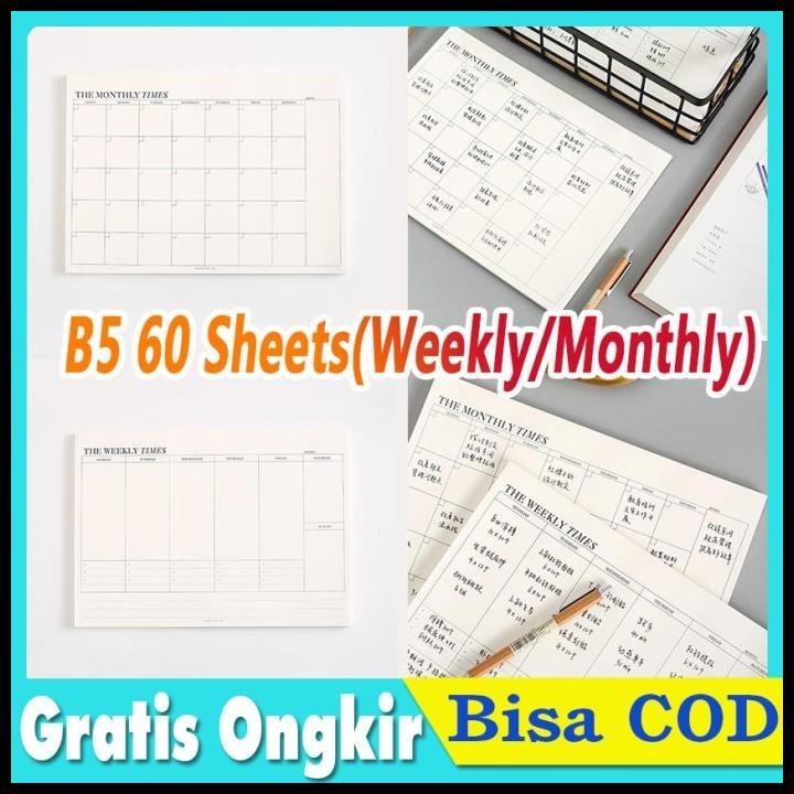 

TERMURAH THE TIMES WEEKLY MONTHLY PLANNER TO DO LIST MEMOPAD AGENDA BUKU !!