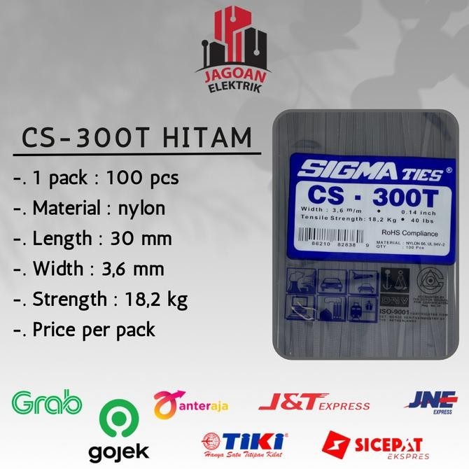 

Kabel Tis / Cable Ties Cs-300T Hitam 30 Cm Sigma Original Kualitas Premium
