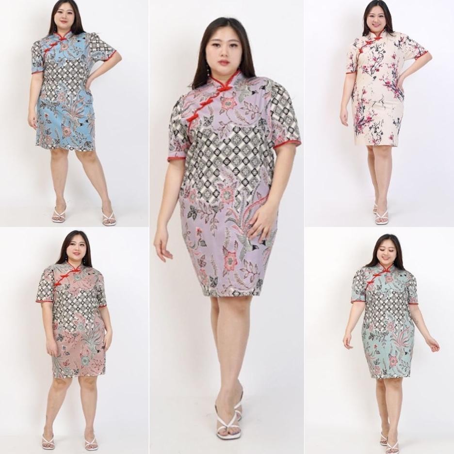 "Limited Time" BAJU IMLEK DRESS WANITA CHENGSAM BODYCON 32A XXL XXXL LD 120cm OVERSIZE SHANGHAI BAJU