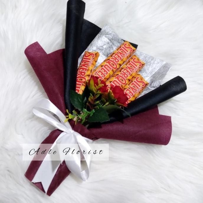 

Terbaik Buket Cokelat silverqueen snack bouquet hadiah wisuda ultah unik kado .,