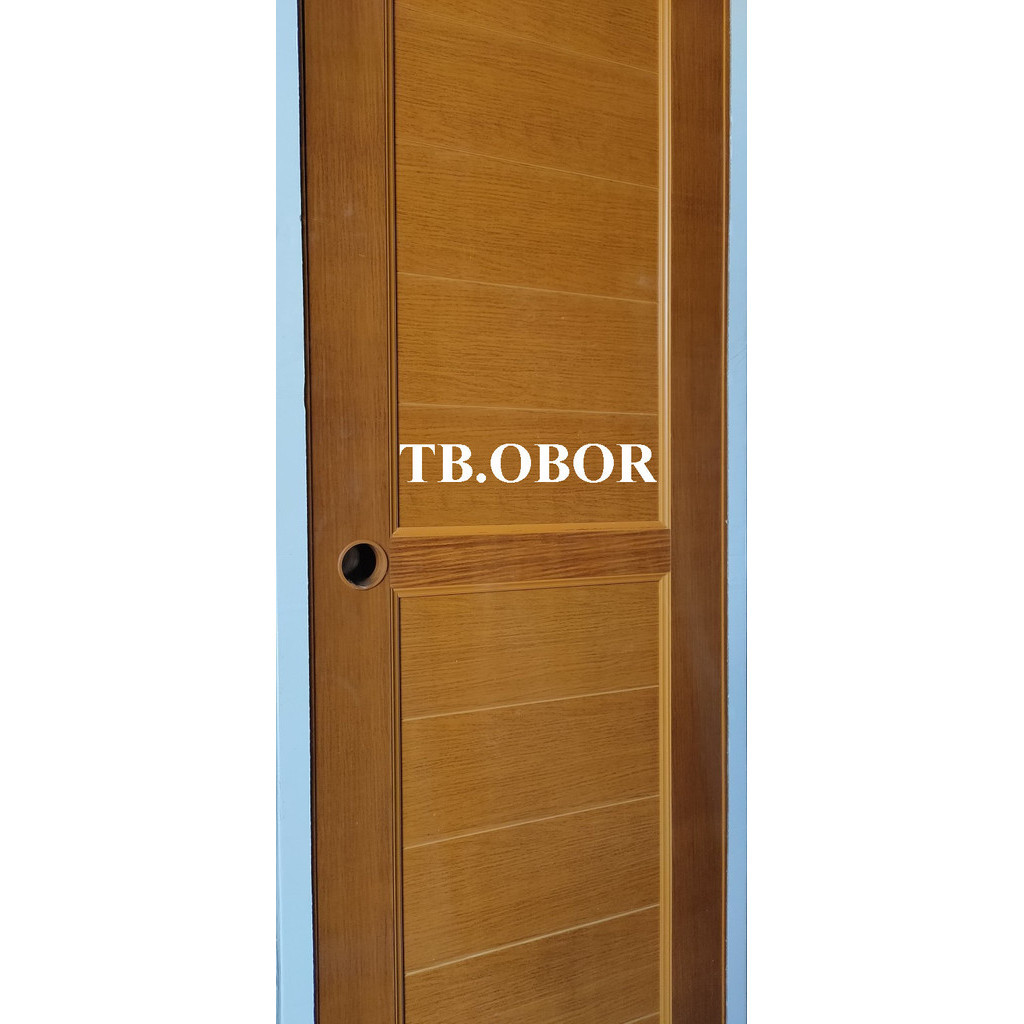 Terlaris pintu kamar mandi upvc warna coklat motif kayu