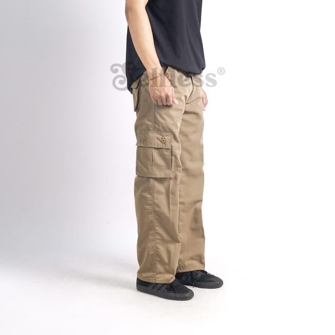 jend Selfless - Celana Cargo Regular Straight Loose Fit Pria Gombrang Gober