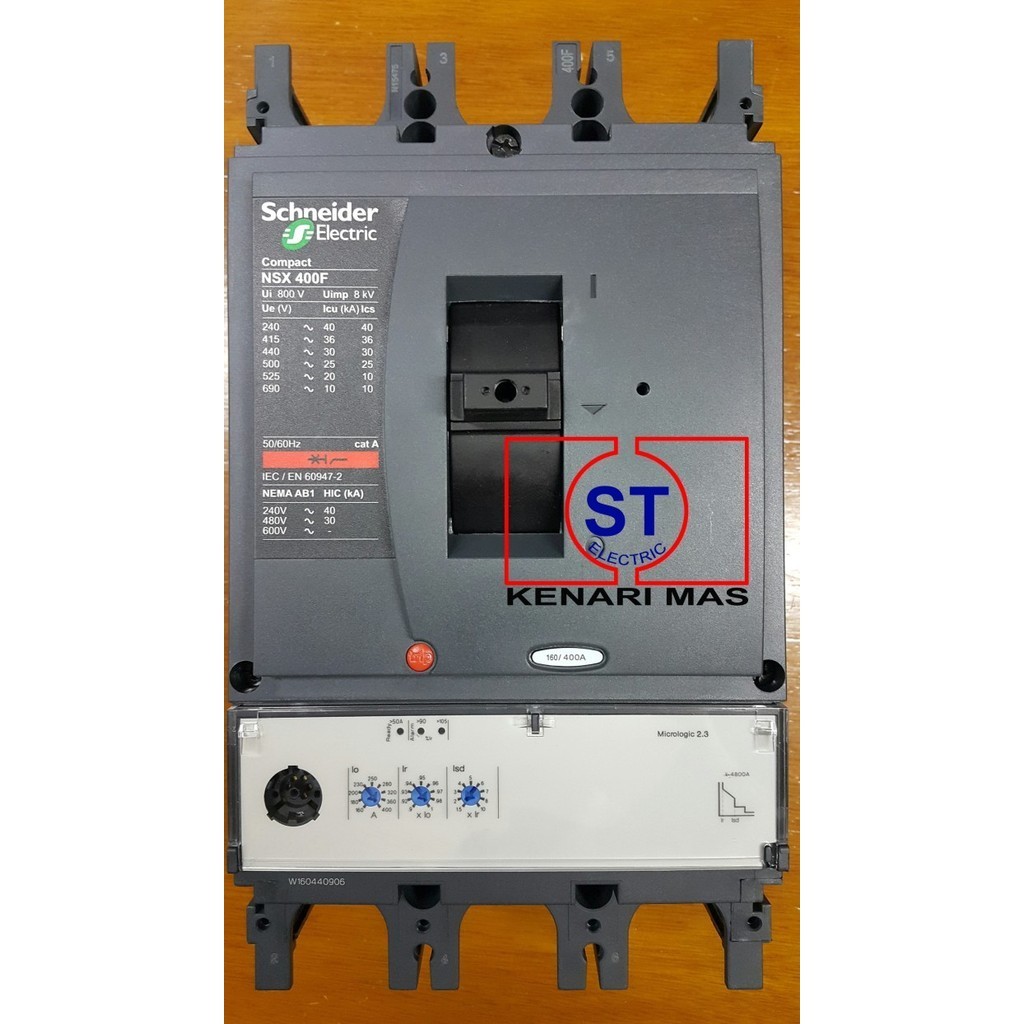 MCCB NSX 400 F 3X400 SCHNEIDER 160-400A 36KA 3 PHASE LV432676 NSX400F