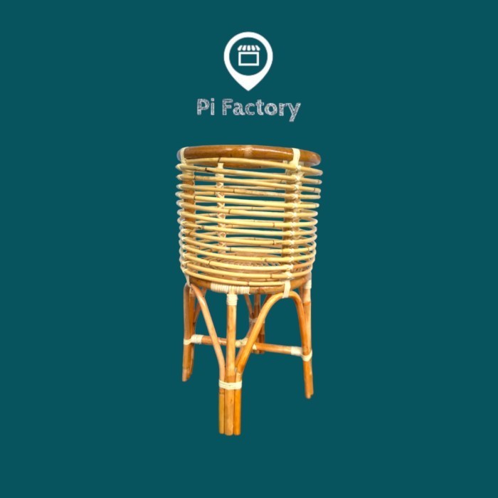 STANDING POT TANAMAN BAHAN ROTAN / KERANJANG POT ROTAN -TINGGI 60 CM