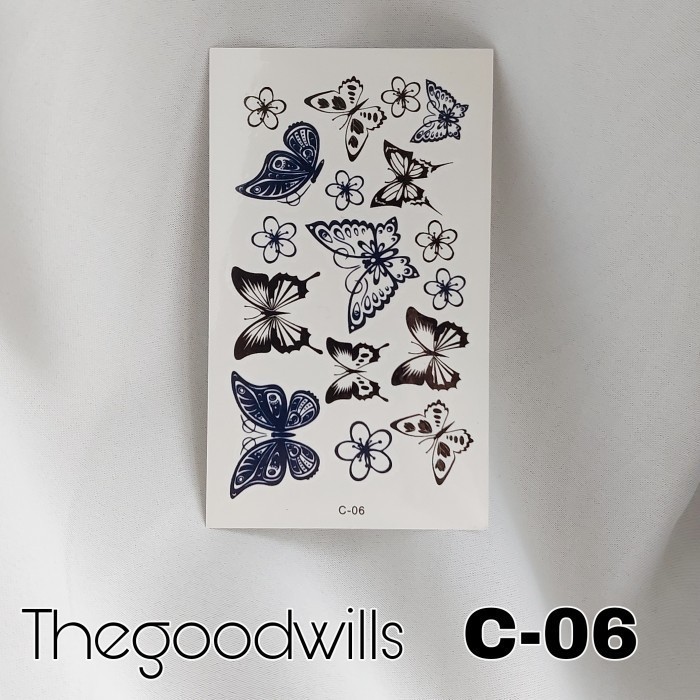 Terlaris stiker tato kupu kupu / tattoo temporary tatto kecil butterfly SALE