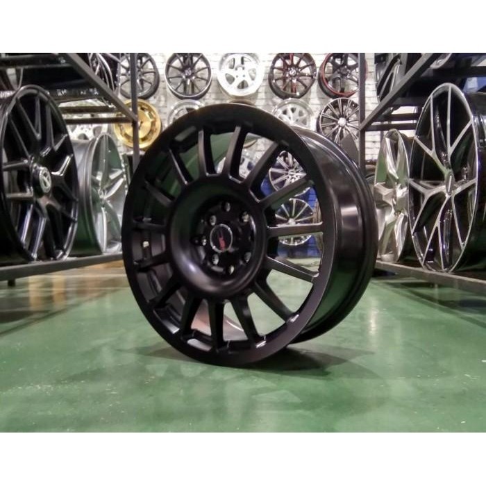 VELG MOBIL RING 16 HSR TAKASAKI LOBANG BAUT 4 FULL HITAM MODEL RALLY