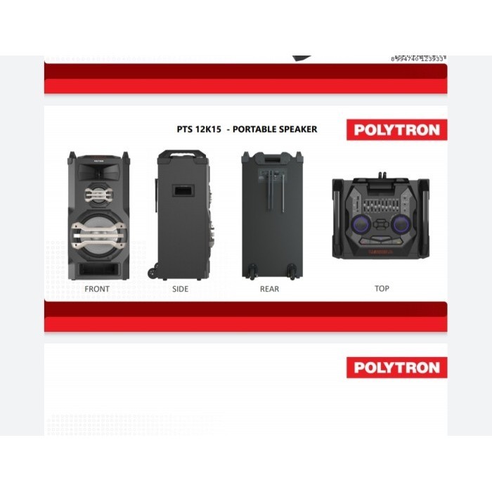 Polytron Portable Speaker Bluetooth + Mic Wireless 2Pc Pts 12K15