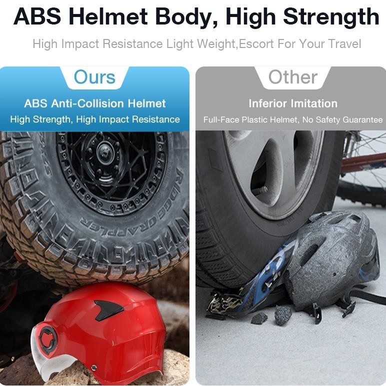 Gratis Ongkir Xzxz Helm Sepeda Listrik Helm Wanita Helm Pasangan Half Face Visor Lensa Hd Helm Hijab