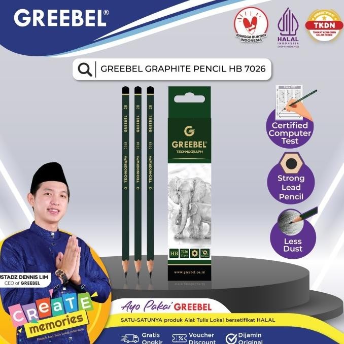 

Hot Sale - GREEBEL PENCIL HB 7026 (12 PCS)/Pensil Kayu Graphite utk Ujian&Gambar !!