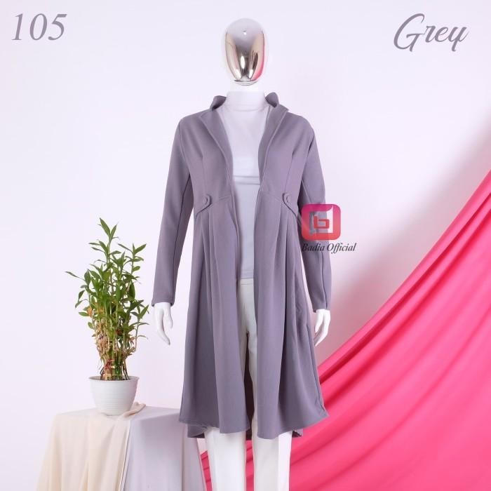 Outer Panjang Wanita - Long Outer Cardigan Lengan Panjang Polos Muslim