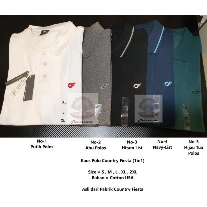 Country Fiesta Kaos Polo Kerah Pria  (Cf) 100% Original
