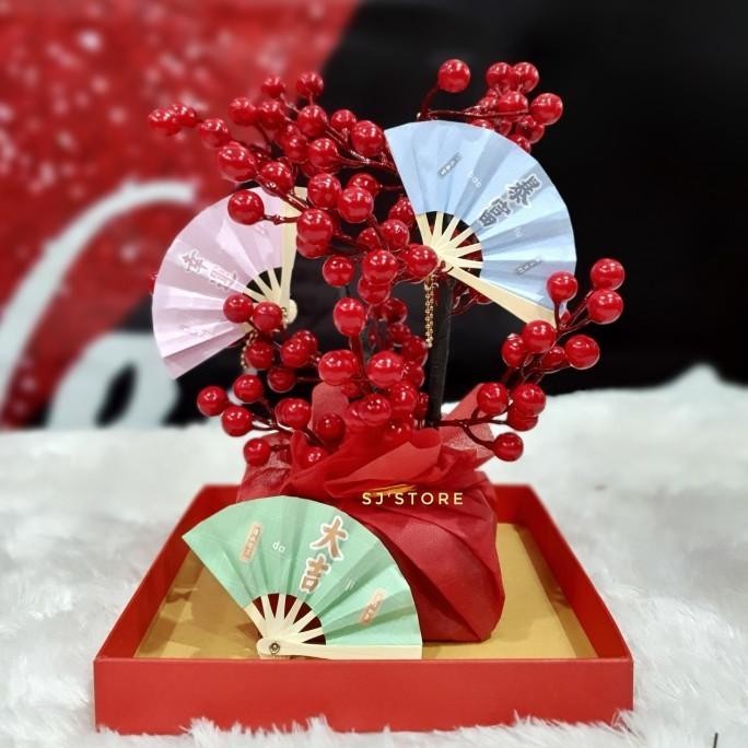 

Hiasan Imlek Box Hampers Pohon Cherry Kipas Gift Chinese 2021