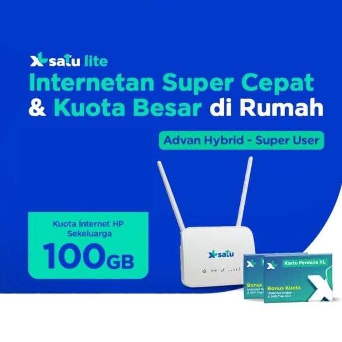 BARANG TERLARIS XL SATU Lite Super User Internet Rumah Unlimited Kuota HP 100GB Modem