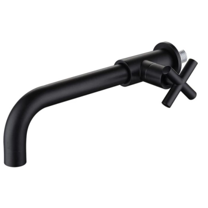 Kran Wastafel Tembok Hitam/Kran Dinding Hitam Long