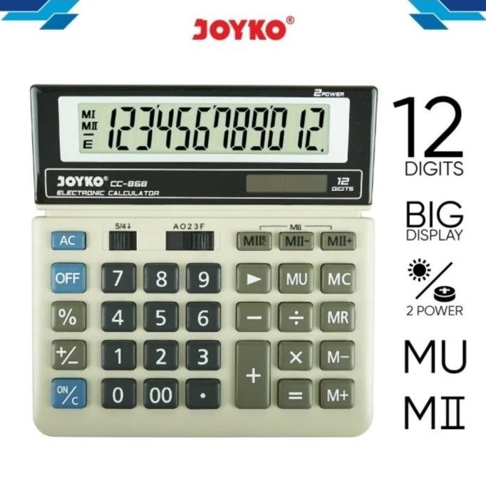 

Recomend Kalkulator Meja JOYKO CC 868 12 Digit - Calculator Big Display CC868 ~