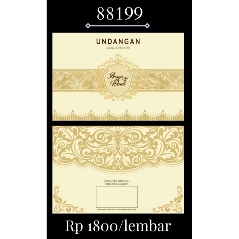 Undangan ERBA 88199 ECER & GROSIR KOSONGAN TANPA PLASTIK OPP