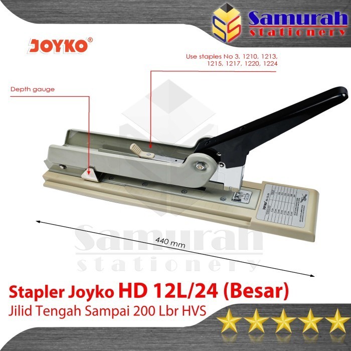 

Terlaris Stapler Joyko Hd-12L/24 Besar / Mesin Staples Jilid Hd 12L 24 Panjang