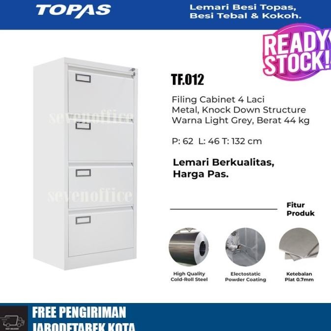 

New Lemari Besi Topas 18Hc-Dcs-003 Filling Cabinet 4 Drawwer Rak Document Limited Edition