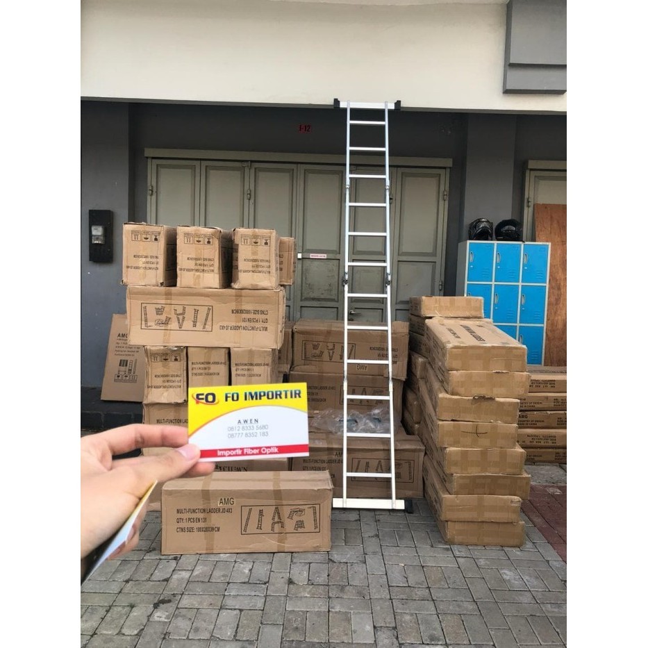 Tangga Lipat Multifungsi Amg 3,7 Meter / Tangga Aluminium 3.7Meter Amg