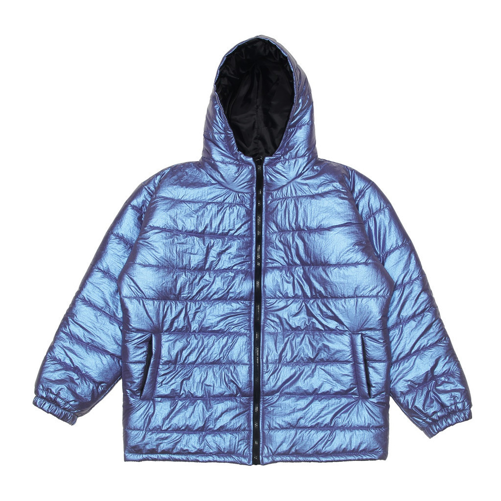 [LOOK STYLISH] TIMEBOMB JACKET Puffer Coat Jaket Jaket Puffer ( PUFFER HOLOGRAM BIRU TOPI)