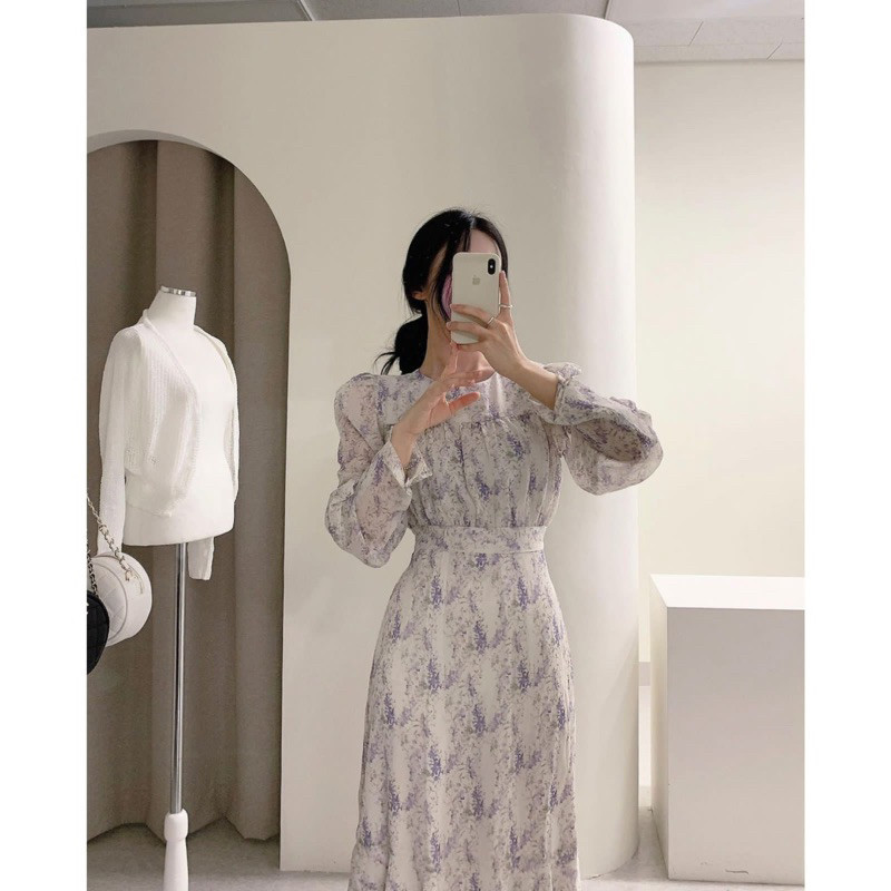 [LOOK STYLISH] Nadine Dress Floral Korean Summer Hijab Long Sweet Holiday Pantai Pink White Pastel
