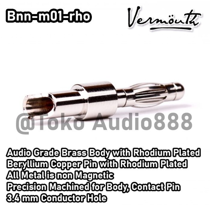Vermouth Plugs Rhodium Speaker Cable With Rubber Jacket