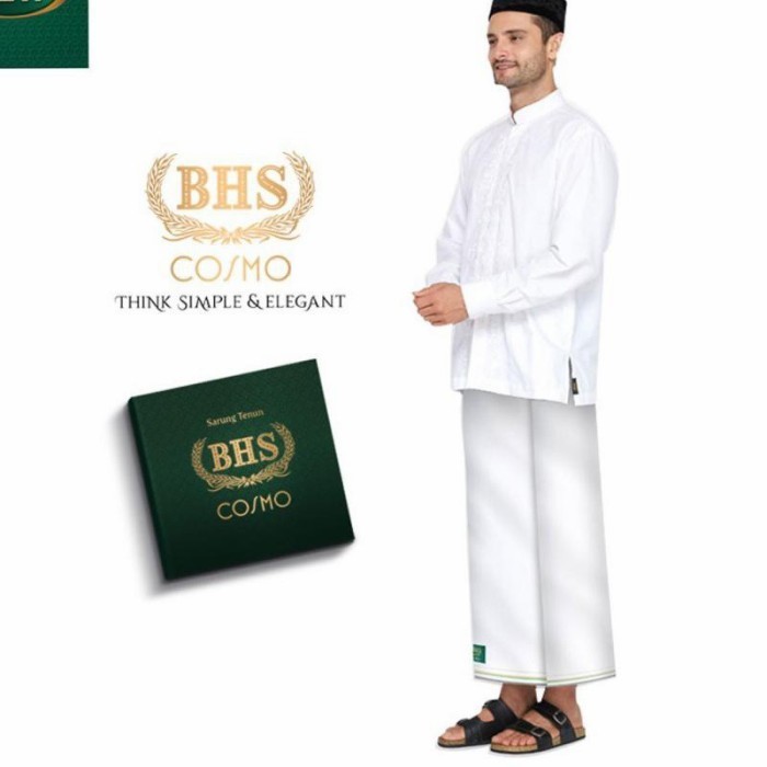 COD sarung bhs original polos hitam dan putih