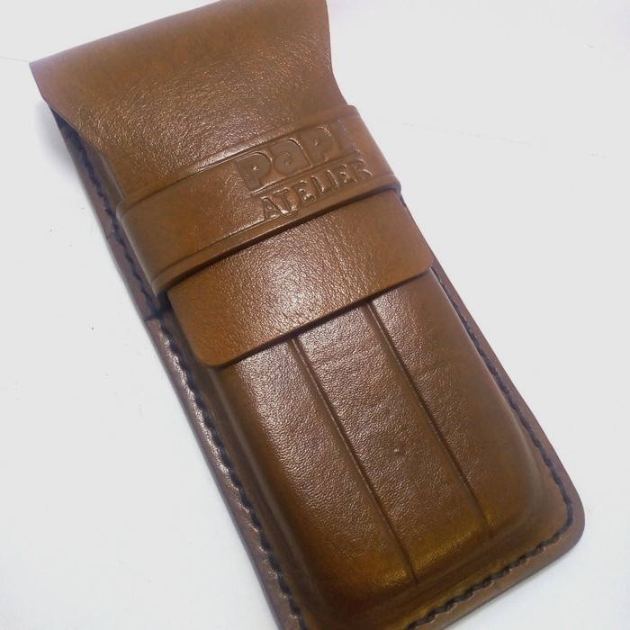 

Tempat Pensil Ballpoint Kulit Asli Leather Pen Case 3 Slot Pulpen