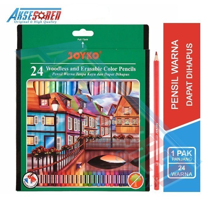

Hemat Pensil Warna Bisa Dihapus Joyko [Cp-115/24 Warna] / Color Pencil 1 Set Sale!!!