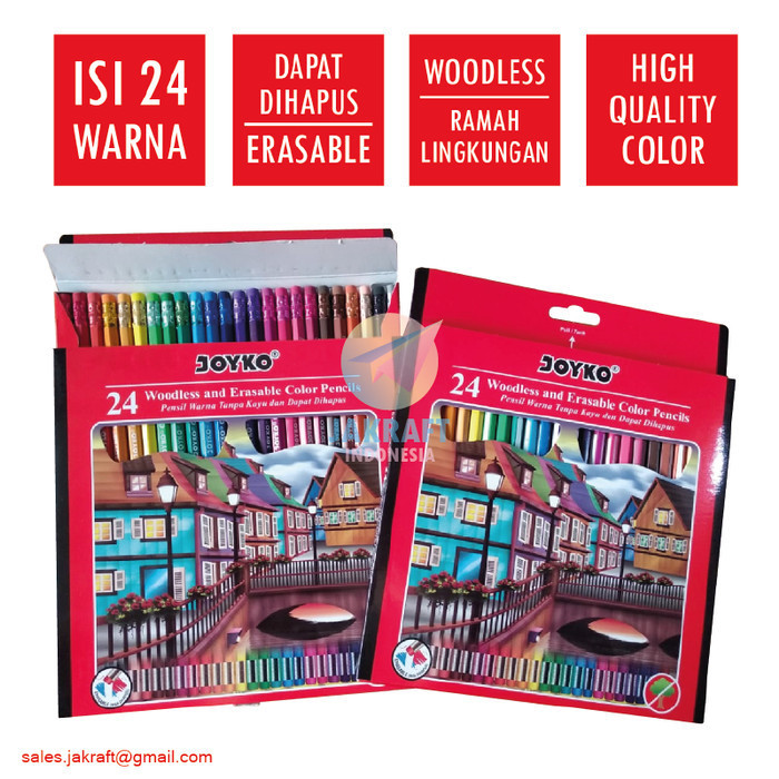 

Star Pensil Warna 24 Warna Panjang Bisa Dihapus Joyko Cp-115 Erasable Limited