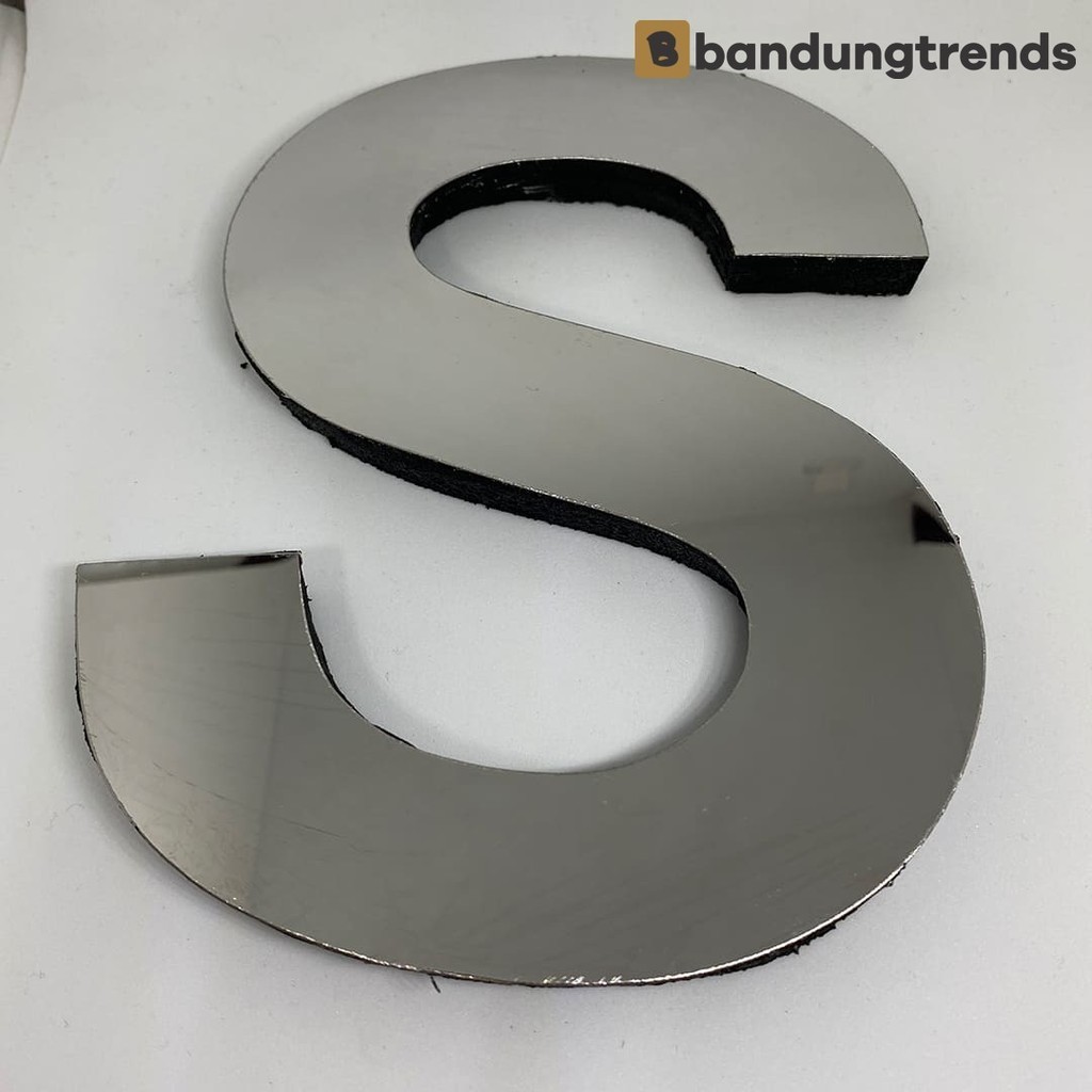 Huruf S Stainless Spoon Untuk Nomor Rumah Atau Papan Nama  Ukuran 10 CM