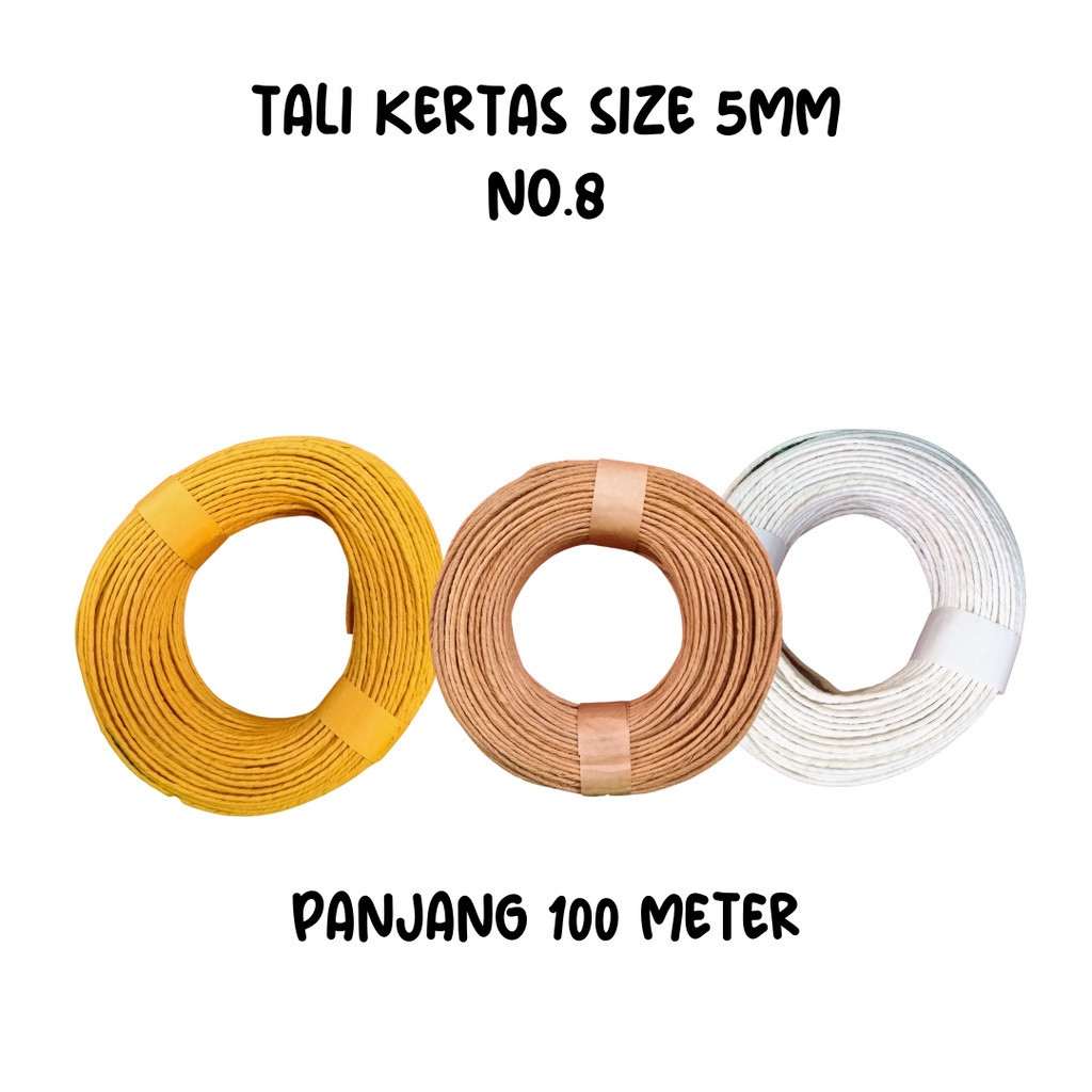 

Tali Loom Tali Tas Kertas Tali papercraft Tali Paperbag ukuran 5mm 100 meter