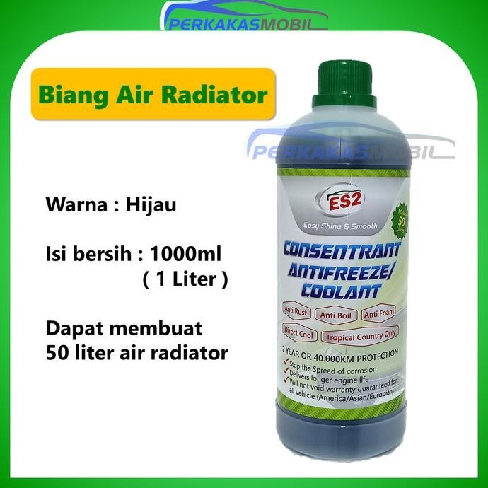 Konsentrat Biang Air Radiator Hijau ES2 isi 1 Liter 1000ml Coolant