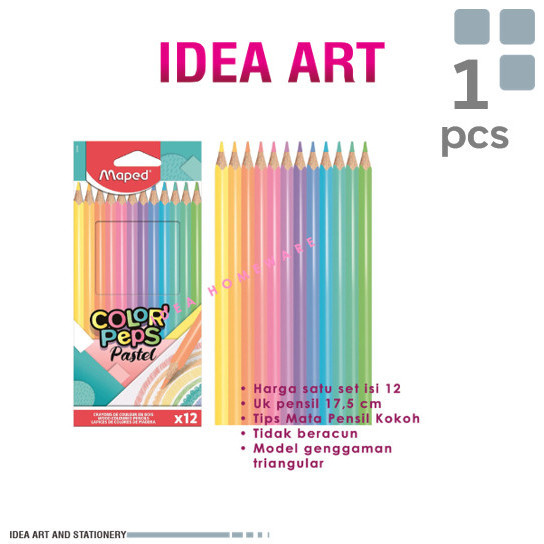 

Gaya Pensil Warna Set Maped Color Peps Warna Pastel 12 /Set Gilaa!!!