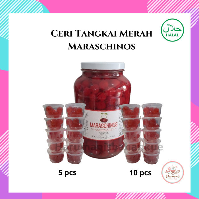 

#####] Ceri Tangkai Merah Maraschino Cherry 5pcs / 10pcs