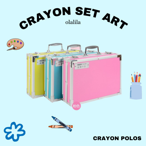 

Hadir Crayon Art Set 145Pcs / Koper Set Crayon Mewarnai / Alat Tulis Anak Gilaa!!!