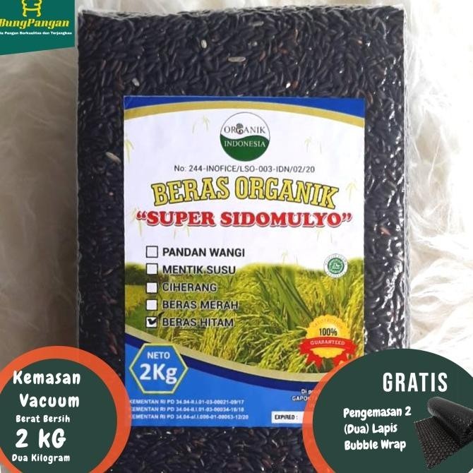 

2Kg Beras Hitam Organik Premium Super Sidomulyo Bersertifikat