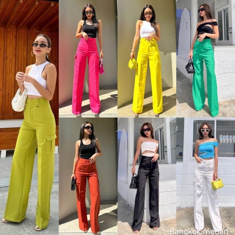 [THE BEST COLLECTIONS] (LABEL BANGKOK MEDAN) READY CELANA HW KULOT JAYDEN/CELANA CARGO PROMTHONG