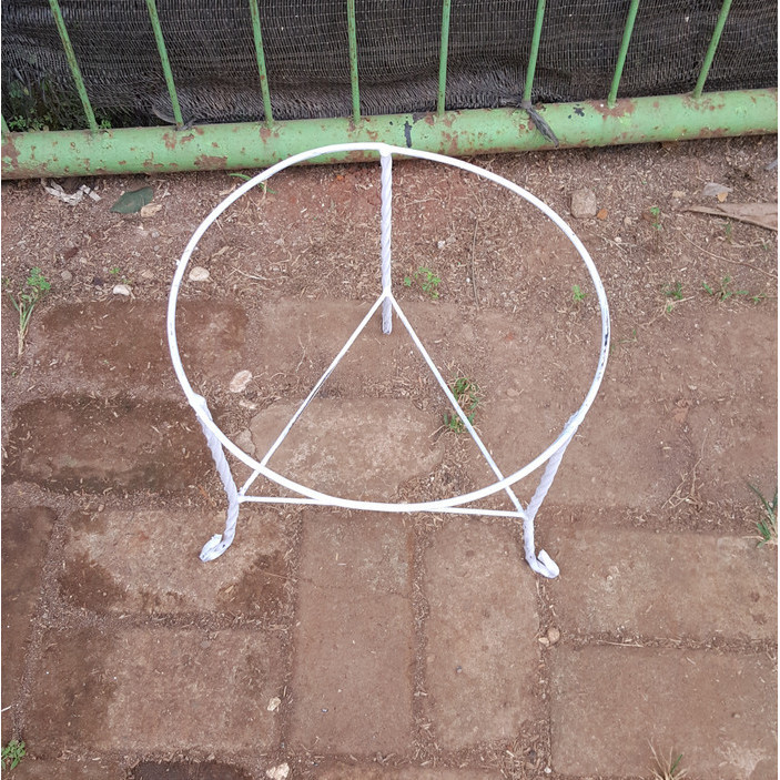 RAK BESI POT BUNGA SATUAN POT 35 PENDEK GOJEK ONLY PUTIH