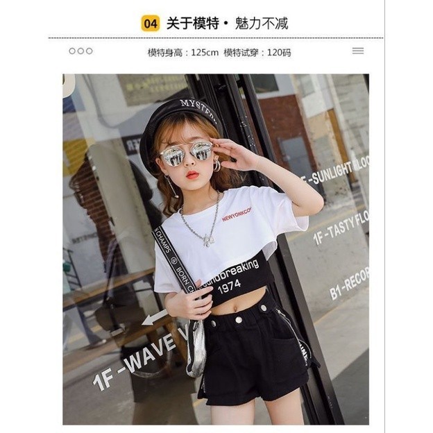 [THE NEWEST COLLECTIONS] (2-12 tahun)JS10-268 Setelan anak perempuan 3in1 crop top stylis import