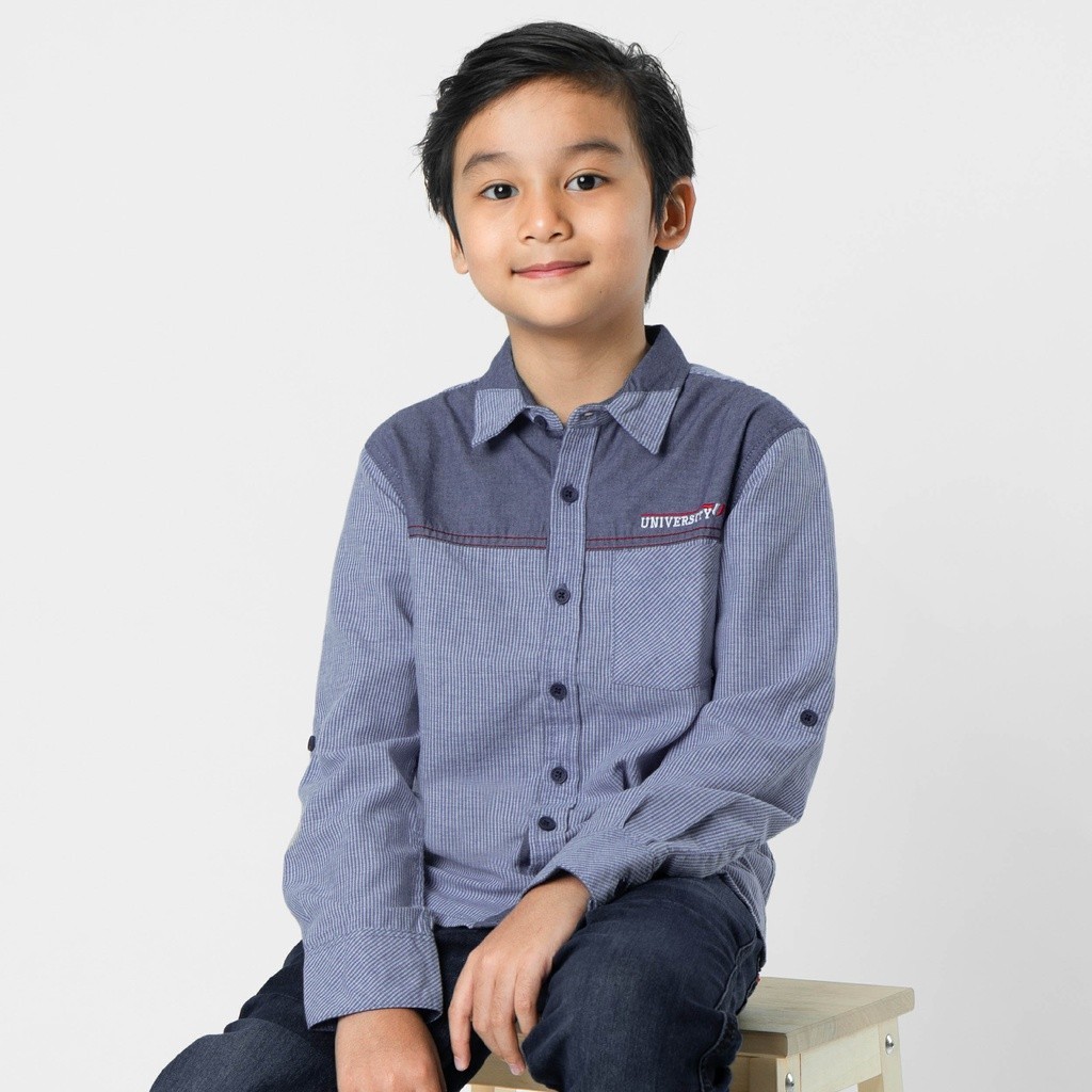 [SVT COLLECTIONS] Cressida Kid Boy Baju Kemeja Anak Cowok Biru Navy Kkkal.Bb013X Kjkal.Bb013X