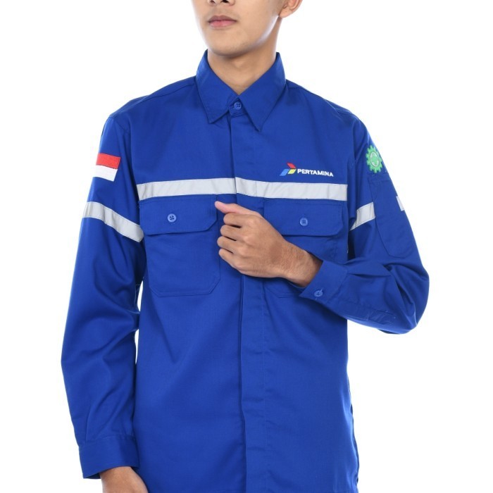 BAJU PERTAMINA TANGAN PANJANG ATASAN WEARPACK PERTAMINA SERANGAM KERJA