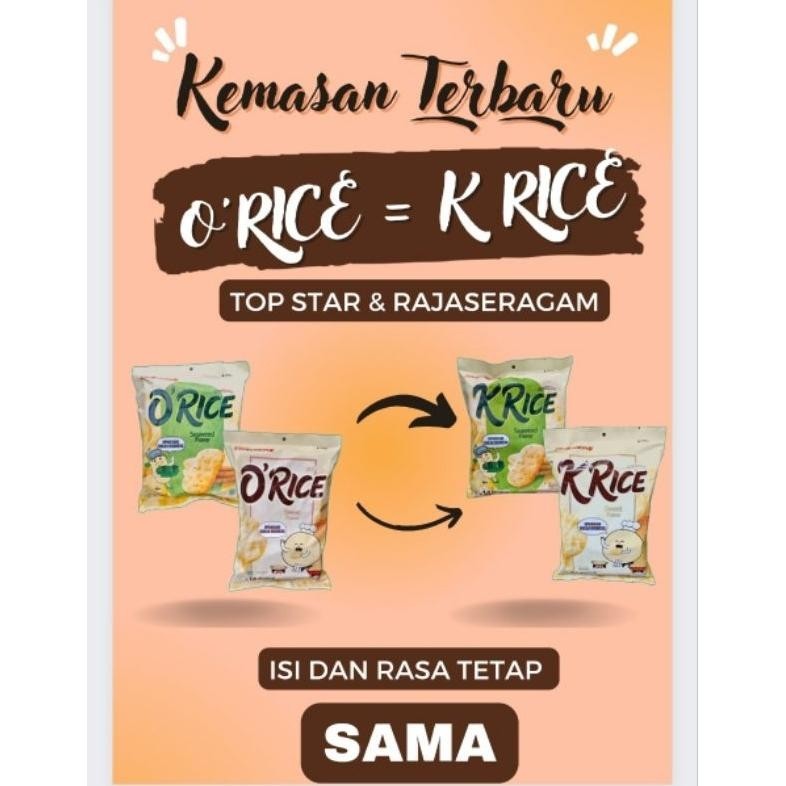 

CR - TERMURAH O K Crackers Rice Delfi Orion Krekers Beras O'Rice Orice K'Rice Krice Seaweed Ori O K Rice TERLARIS