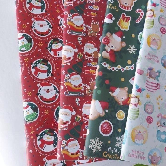 

like new kertas kado natal doff san san wawa rusa 10 pcs merah TERLARIS