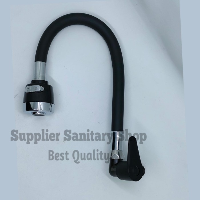kran angsa flexibel warna hitam/kran cuci piring/keran dapur