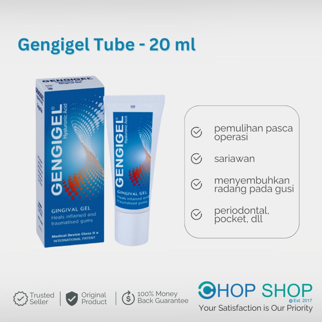 ORIGINAL GENGIGEL GINGIVA GEL - Gel Sariawan obat sariawan hyaluronic acid 20 ml