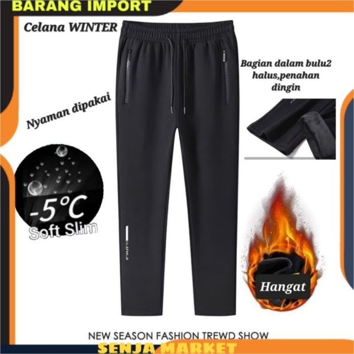 Celana Winter Long John Musim Dingin Salju Tebal Hangat Pria