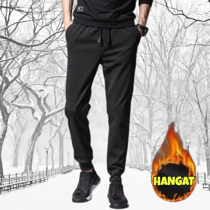 Celana Winter Pria Longjohn Musim Dingin Salju Bulu Thermal Tebal Pria