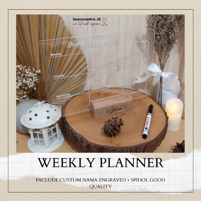 

BARANG TERLARIS Weekly Planner Acrylic Package